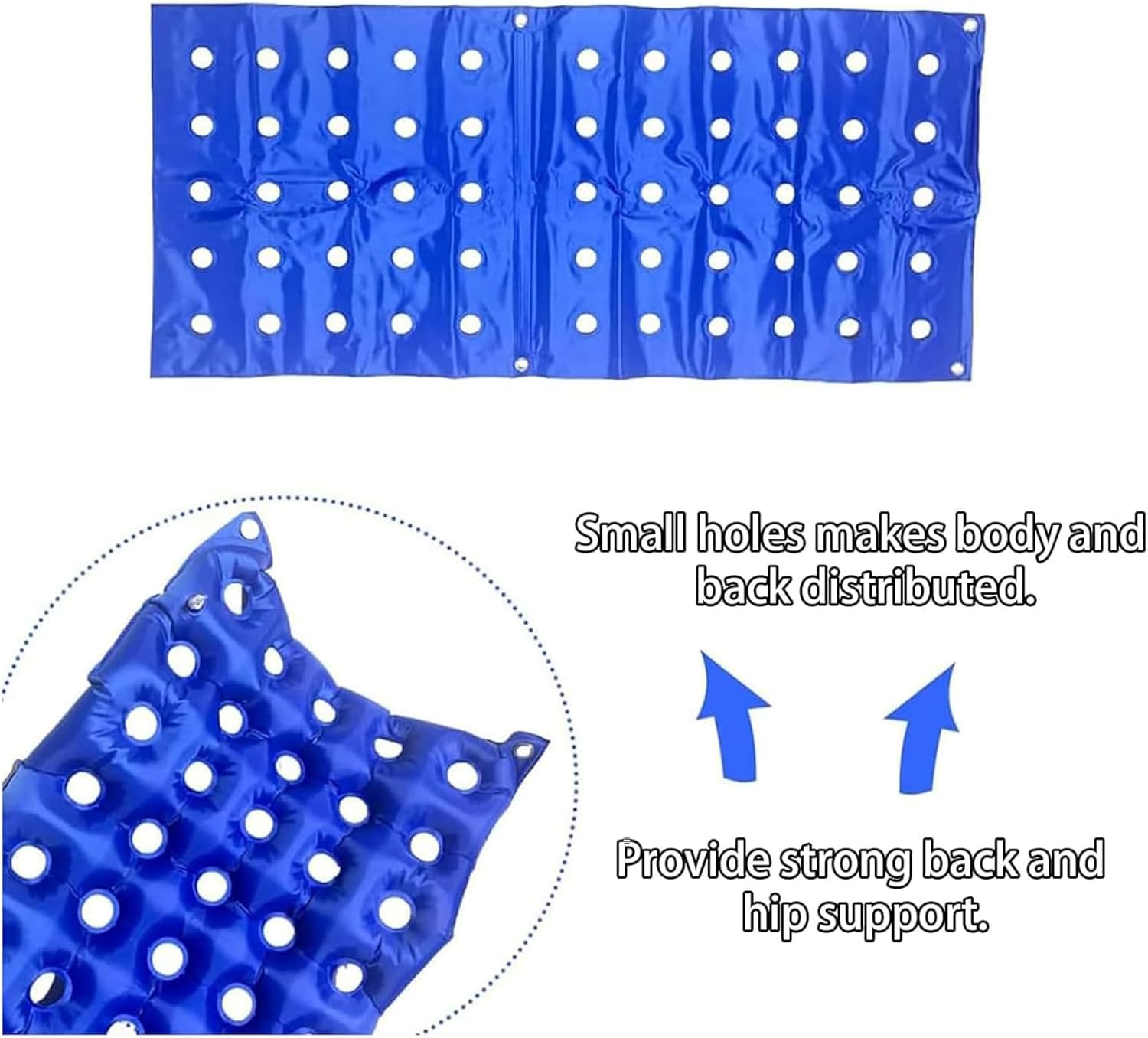 Materasso A Pressione Alternata Con Pompa Elettrica, Materasso Antidecubito Con 55 Fori Di Ventilazione, Materiale In Pvc, Materassino Gonfiabile Pieghevole E Portatile Per Anziani E Disabili.