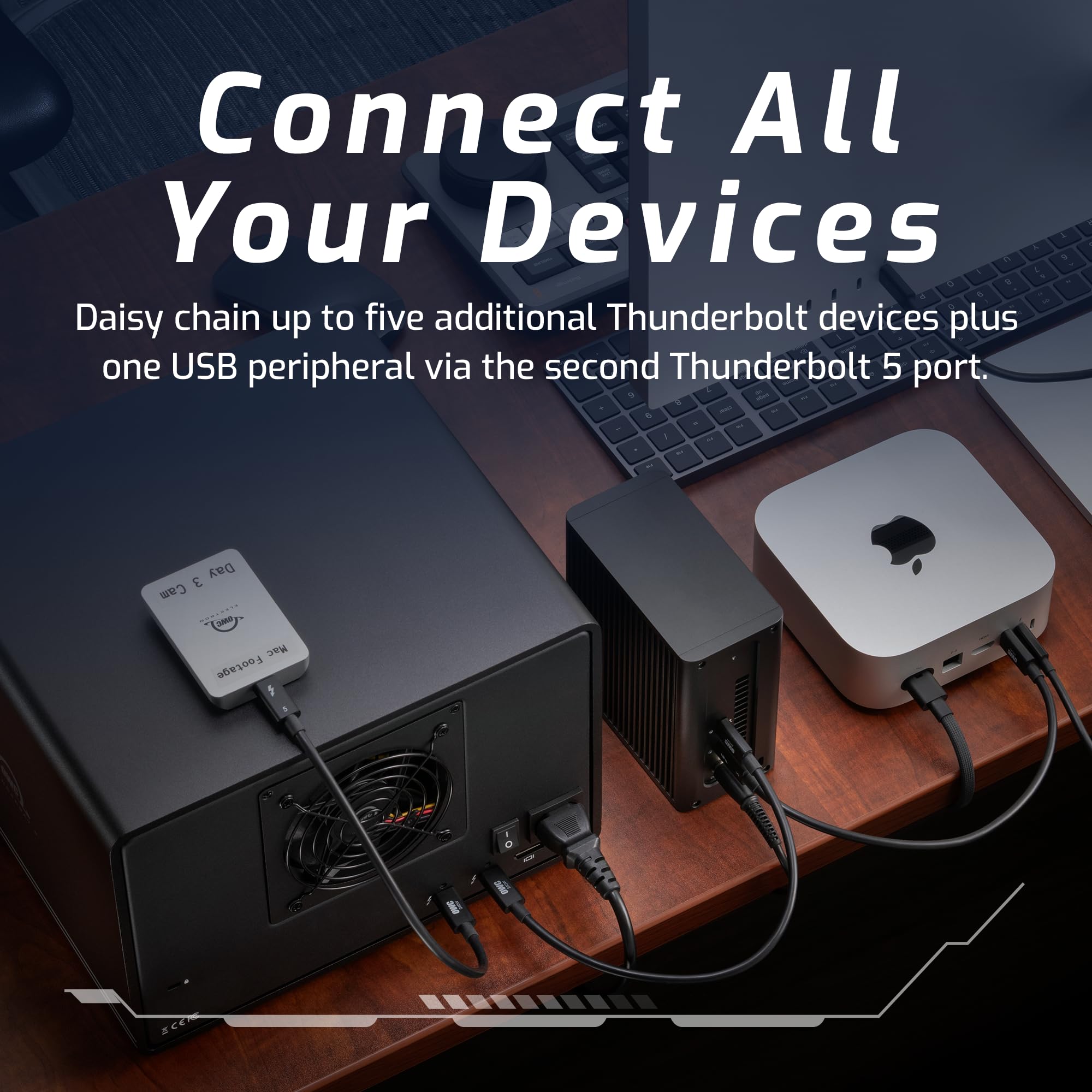 OWC Boîtier SSD Express 4 M2 Ultra Thunderbolt 5 80 Go/s NVMe M.2 Quatre Emplacements
