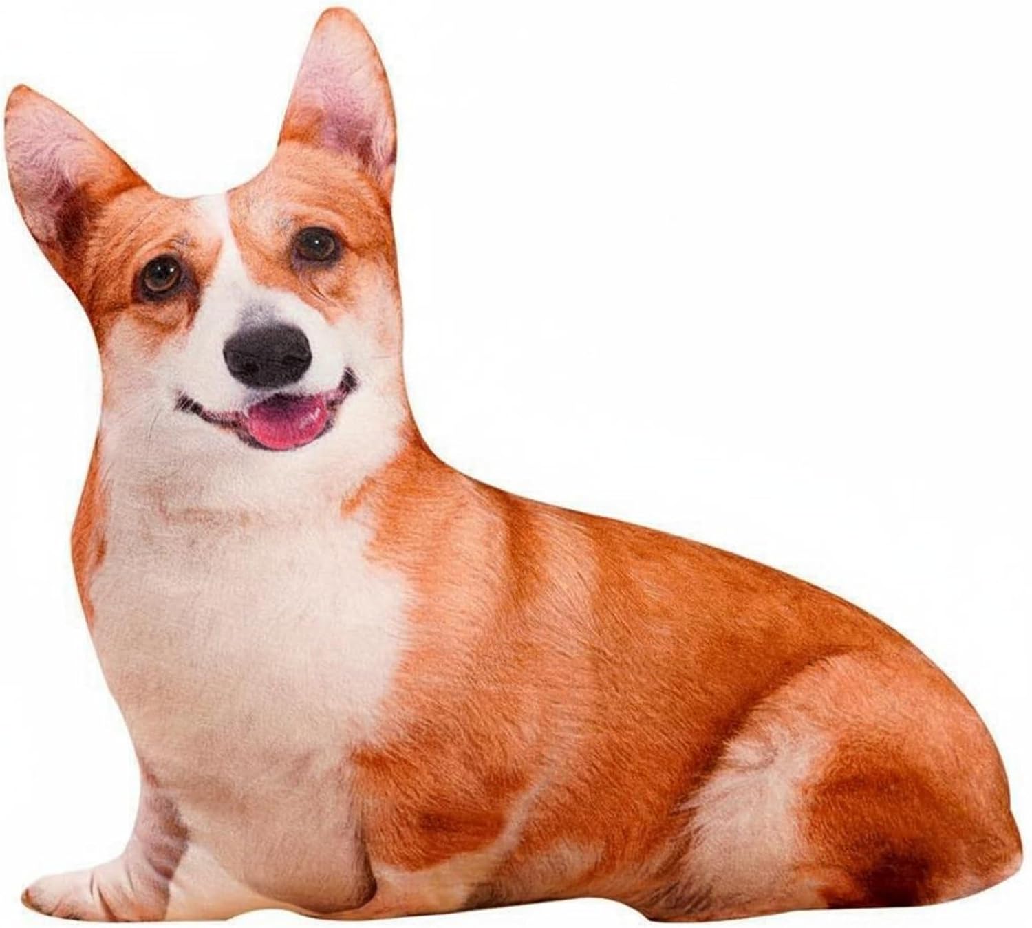 Decorative Pillow 3D Dog Soft Cushion Stuffed Animal Huggable Toy Removable Washable Cover Suitable for Family Room Gift, Corgi, 90cm