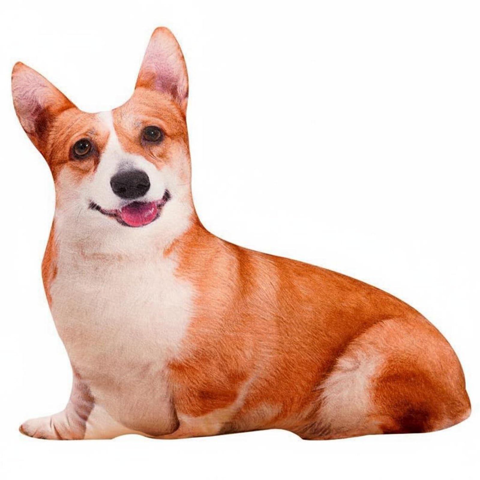 Peluche de Perro Realista Felpa Corta Suave Cojín 3D de Perro Regalo Creativo Decoración del Hogar para Coche, Corgi, 90 Cm