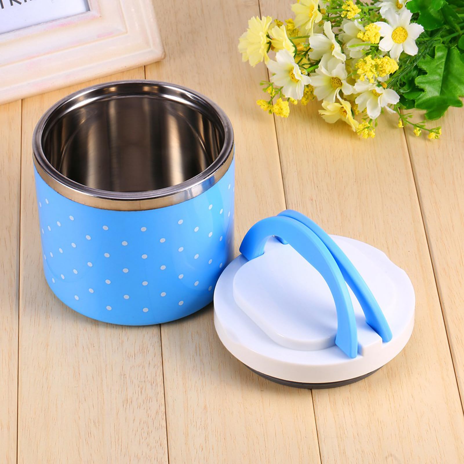 Lonchera térmica para adultos y niños, 1 capa de acero inoxidable con aislamiento térmico