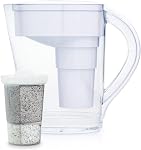 Santevia MINA Alkaline Water Filter Pitcher | Water Filtration System | Fluoride,Chlorine & Lead Filter | Water Purifier | Home Water Filtration Pitcher | 9-Cup at Home Water Filter | Made in Canada