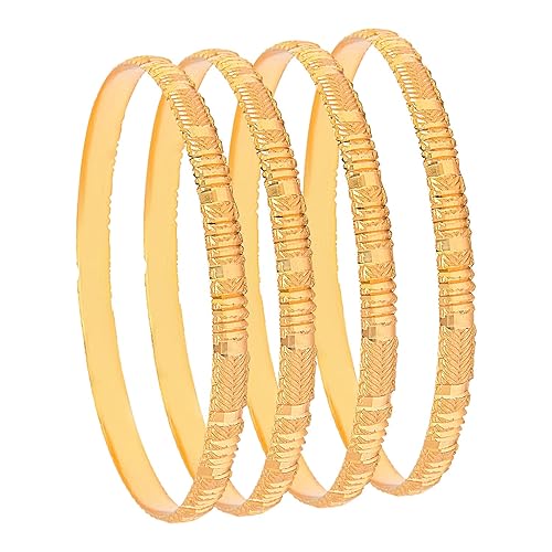 Buy Shining Jewel Fashion Gold Plated Traditional Designer Bangles for  Women (Pack of 4) SJ_3441_2.6 at Amazon.in
