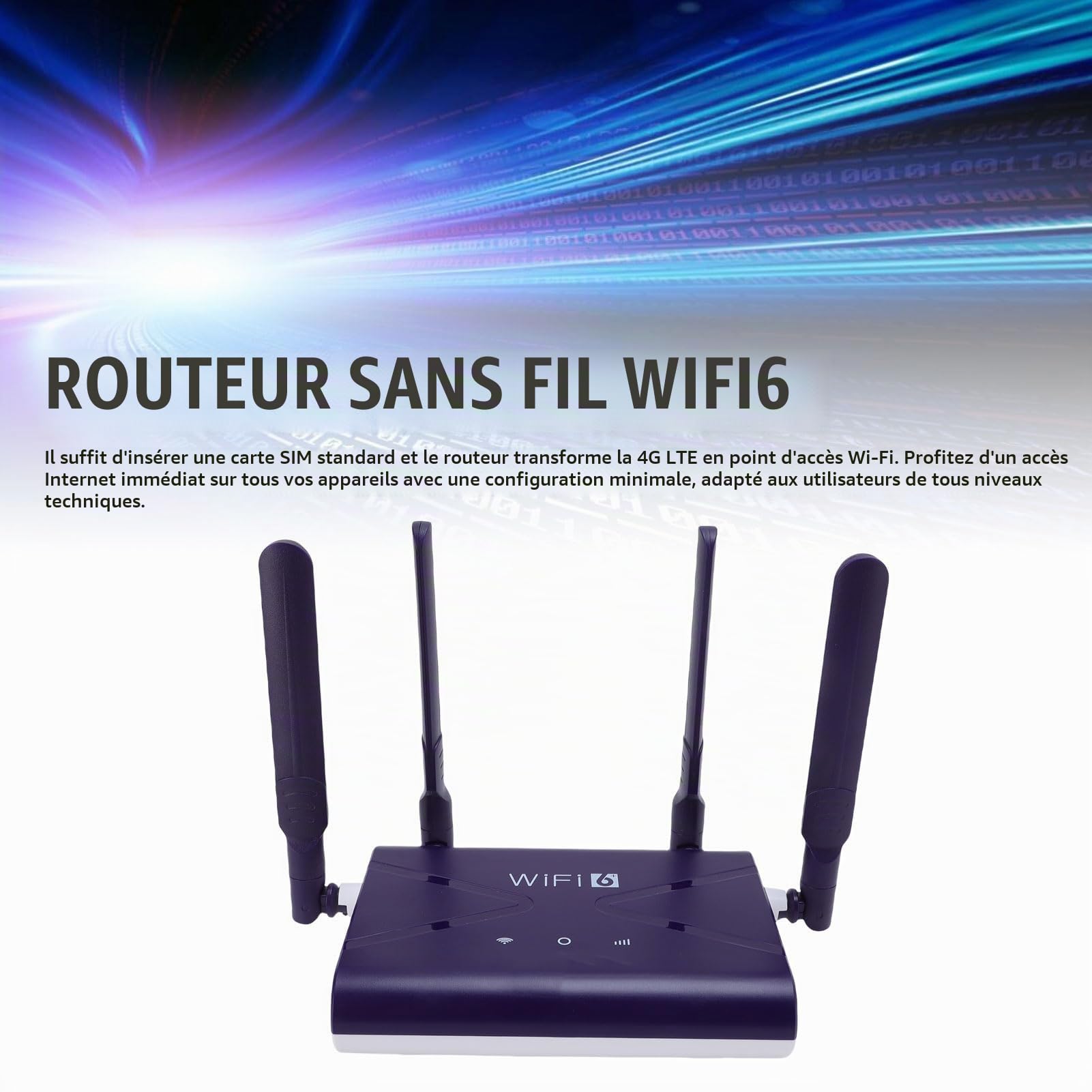 Acouto Routeur WiFi6 300Mbps 4G 5G CPE LTE Routeur avec Emplacement pour Carte SIM 4 Antennes pour Téléphone Portable PC Support avec Bandes Compatibles WiFi6Routeur LTE 300MbpsRouteur CPERouteur 4G