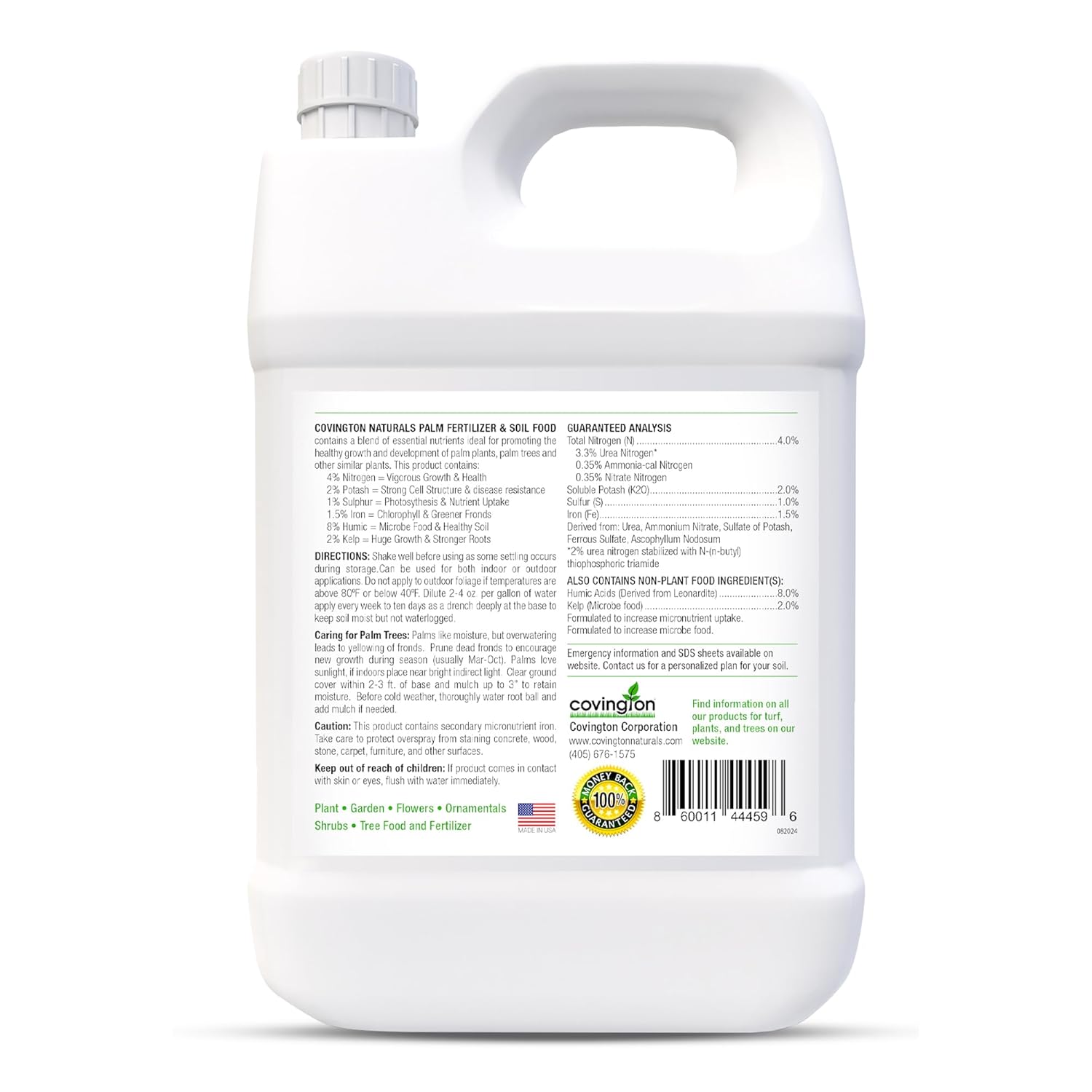 Best Liquid Palm Tree Fertilizer – Indoor Outdoor Plant Food for All Types – Slow Release Fertilizer – Liquid Plant Food – Rich Soil Food with Kelp - Made in USA-Gallon