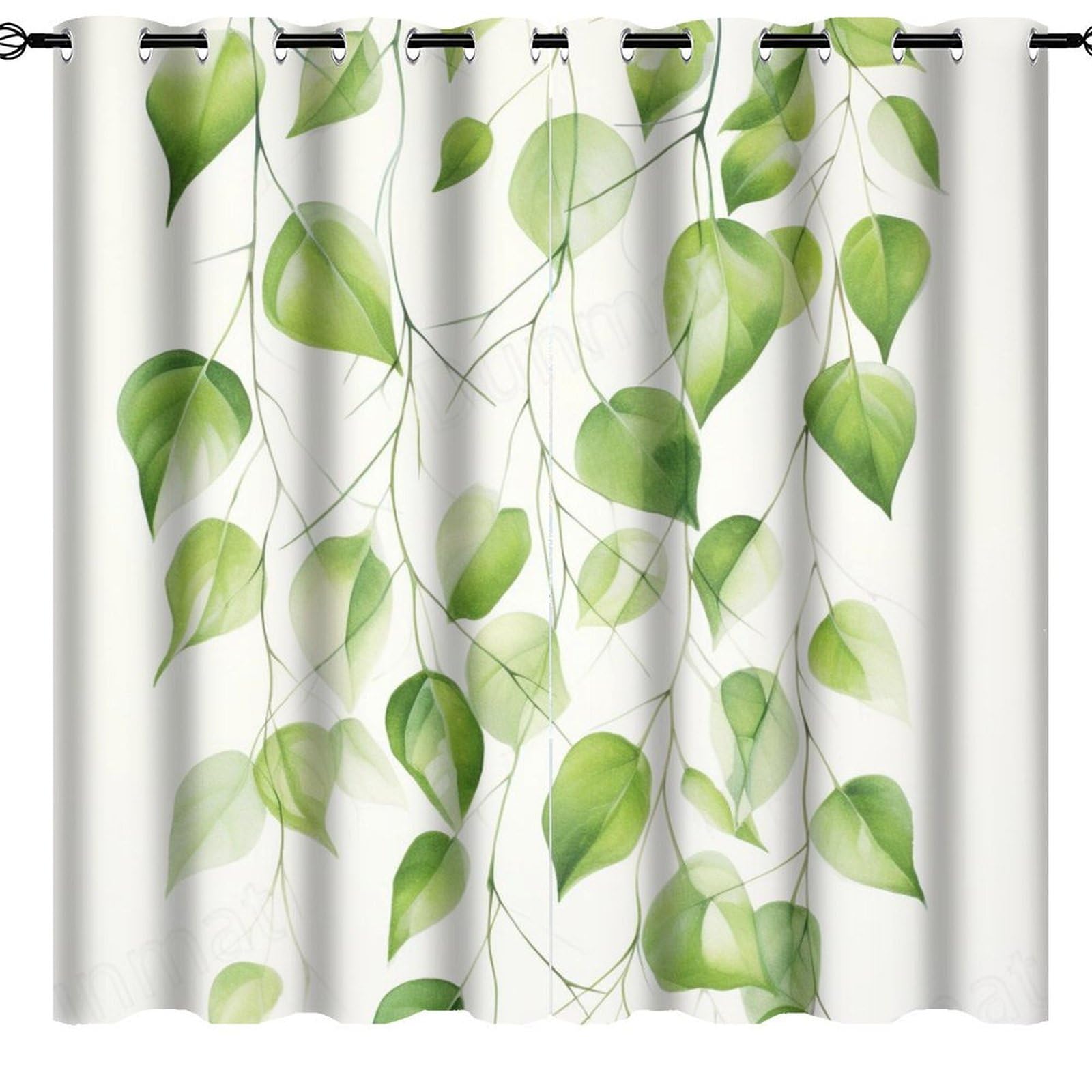 Rideaux occultants thermiques feuilles aquarelle pour chambre et salon