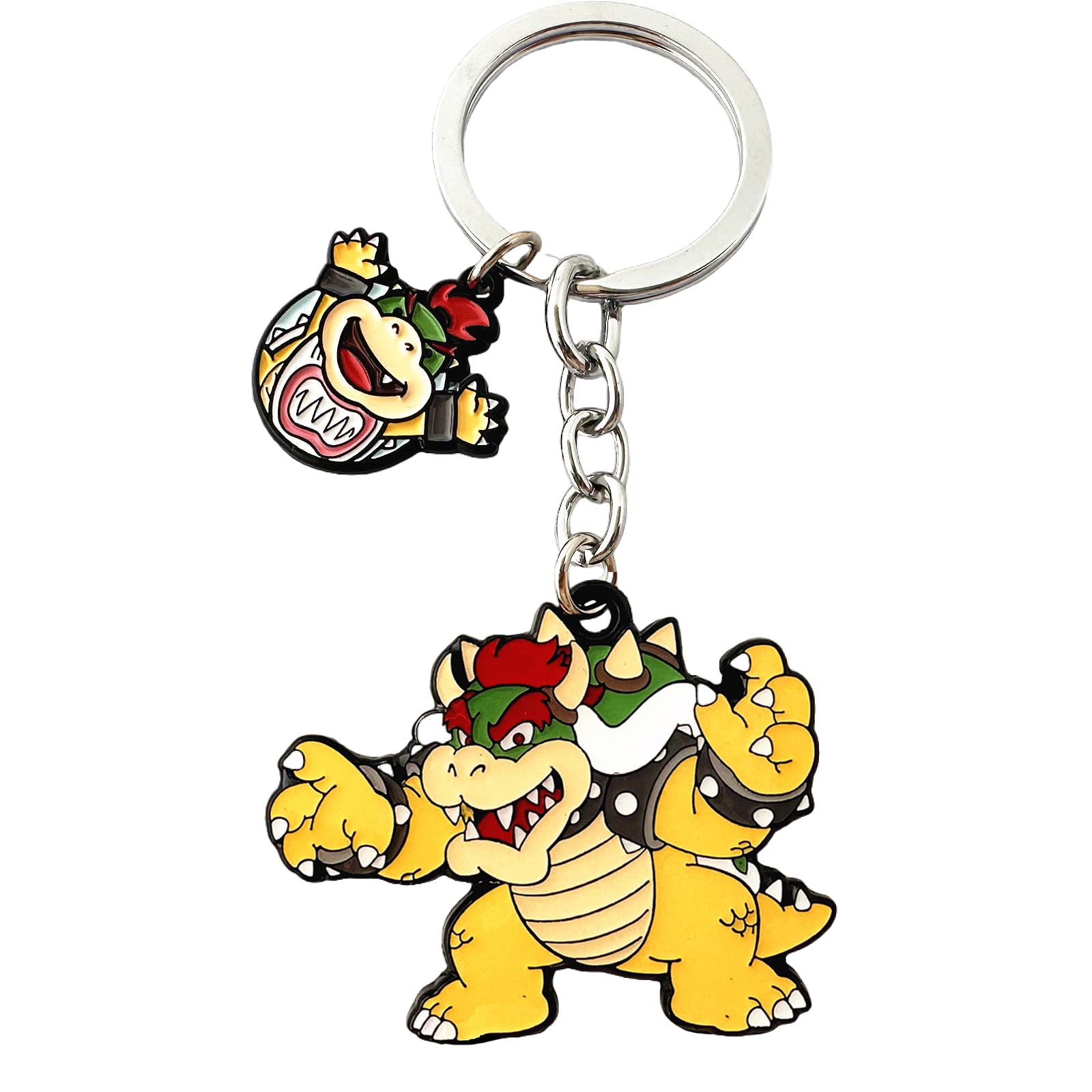 STKTFKK Supr Mario Keychain Classic Anime Bowser Yoshi Princes Peach Keychain Girls Women and Men