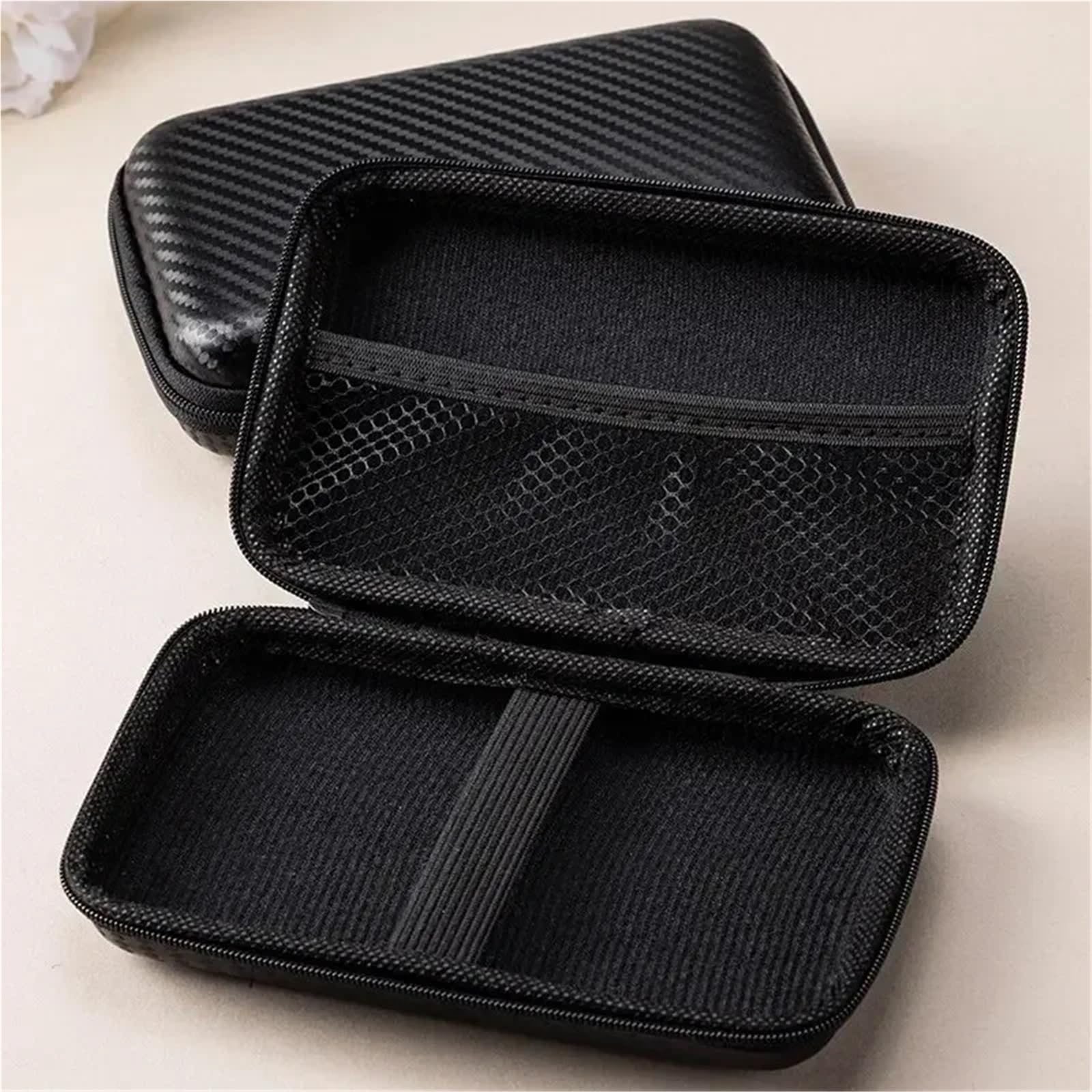 Borsa organizzatore cavo 2 pezzi | Borsa con cerniera portatile nera