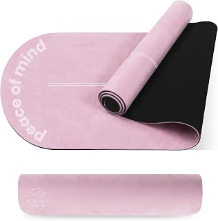 Premium Yoga Matte – Mikrofaser & Naturkautschuk, Extra Breit 68cm - Meditationsmatte, Pilates Matte, Achtsamkeit, Sanfte Übungen, Weiche Haptik, Rutschfest - Inklusive Tragegurt