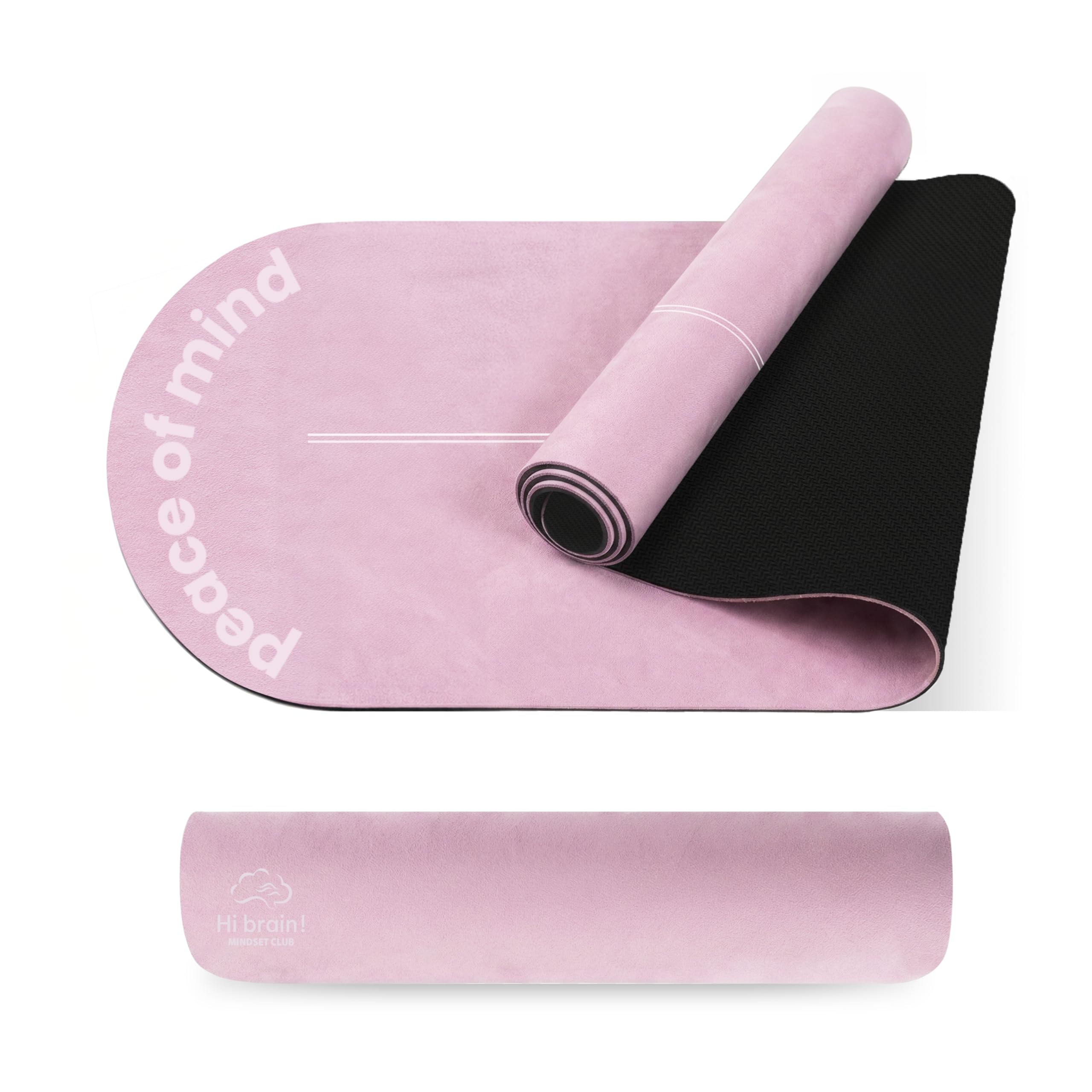 Premium Yoga Matte – Mikrofaser & Naturkautschuk, Extra Breit 68cm - Meditationsmatte, Pilates Matte, Achtsamkeit, Sanfte Übungen, Weiche Haptik, Rutschfest - Inklusive Tragegurt
