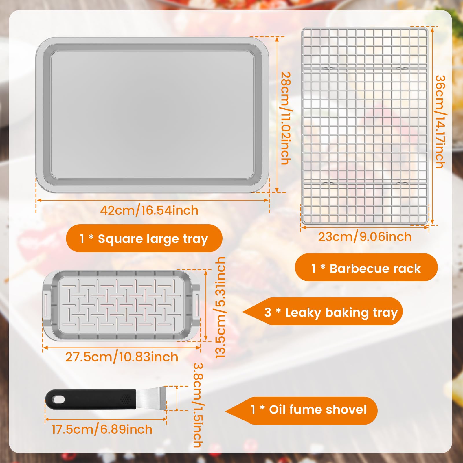 Grill Basket Set, 6 Pack 16.5