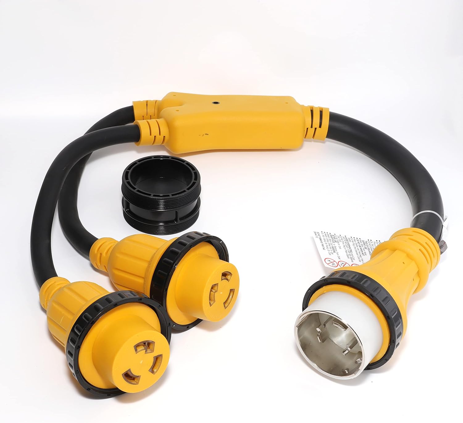 MECMO Marine Shore Power Splitter SS250P Male 50A Plug to (2) 30A L5