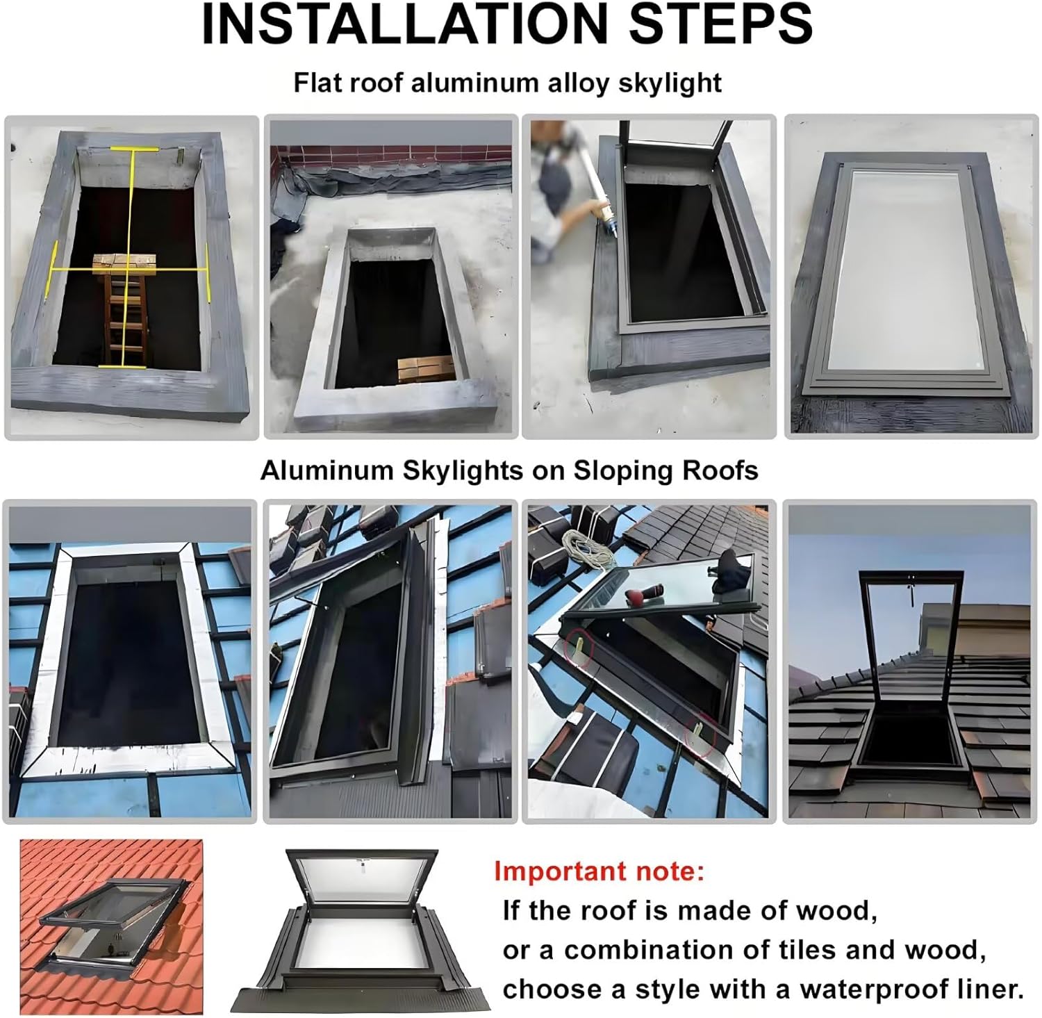 Aluminum Alloy Skylight Cover for Attic & Sun Room, Double-Layer Insulated Flat/Slope Roof Window, 65x90cm, Gray, Optimal Underground Lighting Solution