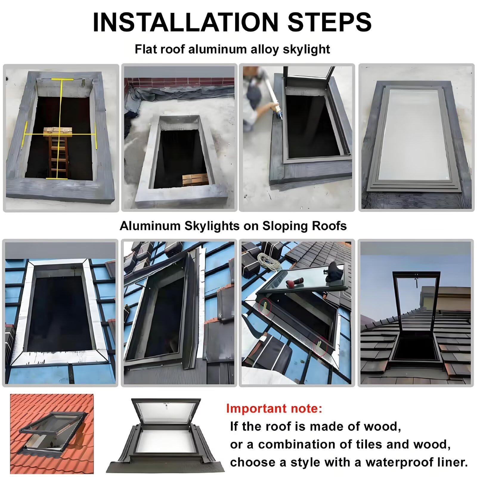 Okno dachowe Skylight Podwójna warstwa hartowane s Pokrywa ze stopu aluminium e i pręt hydrauliczny Ręczna wentylacja do piwnicy na poddaszu i pokoju słonecznegoRozmiary: 50.8 cm 66 cm 81.3 cm 91.4 cm