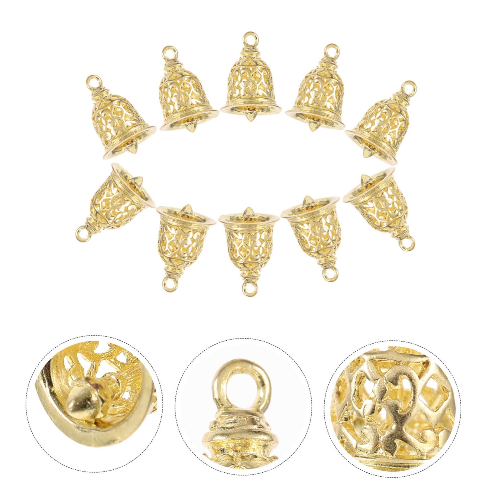 SHINEOFI 50pezzi Campane Decorative Ottone Dorato per Accessori Moda e Decorazioni Fai da Te Pendenti per Borse e Articoli Creativi