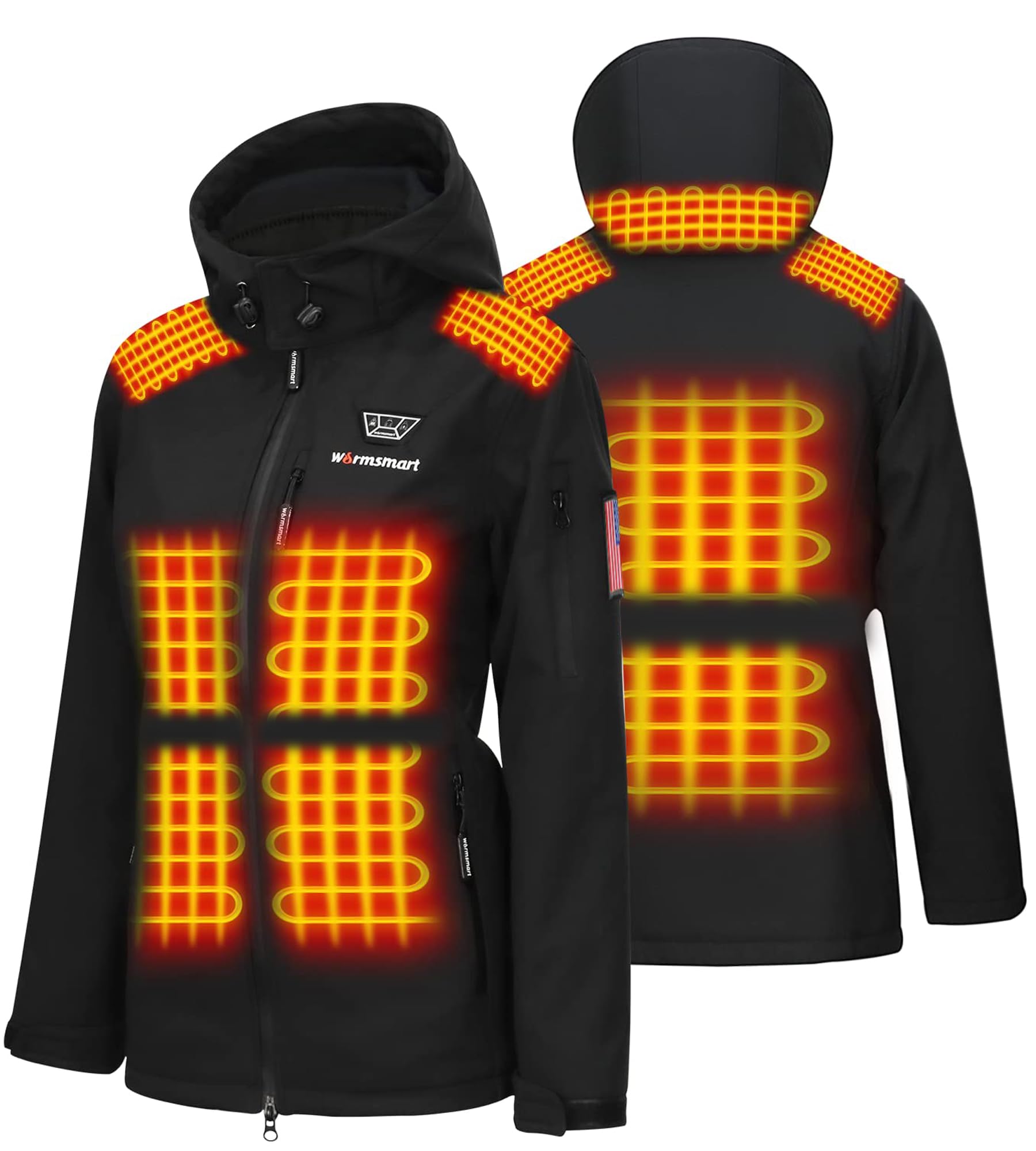 Heated jackets with Battery Pack Heated Coats with Detachable Hood Windproof Waterproof Winter