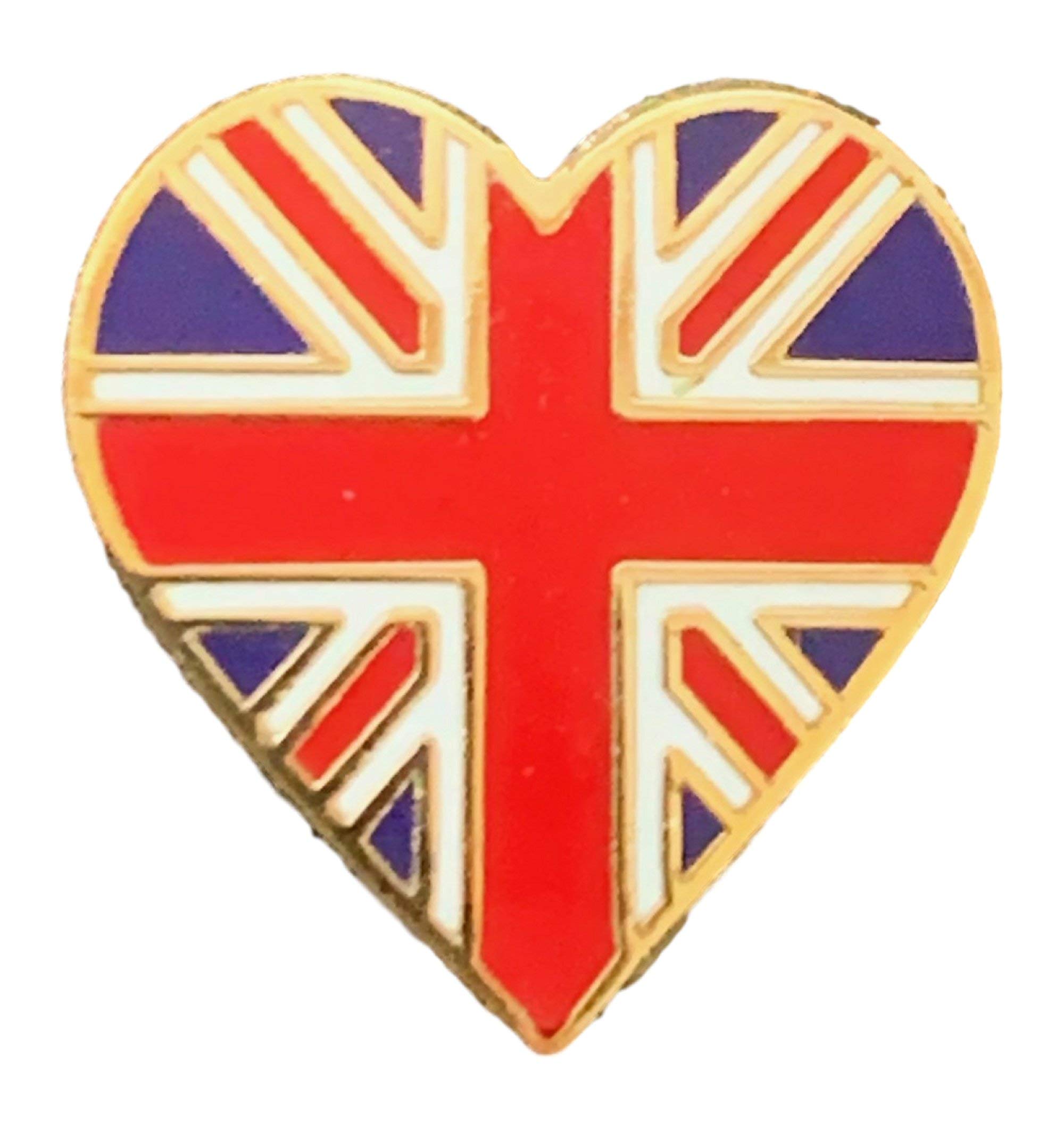 Union Jack Heart British Patriotic Quality enamel lapel pin badge T1126