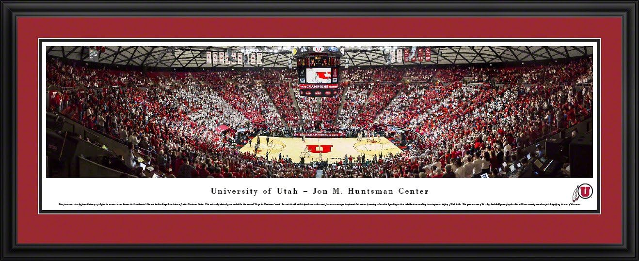 Utah Utes Stripe The Huntsman Basketball Panoramic Print