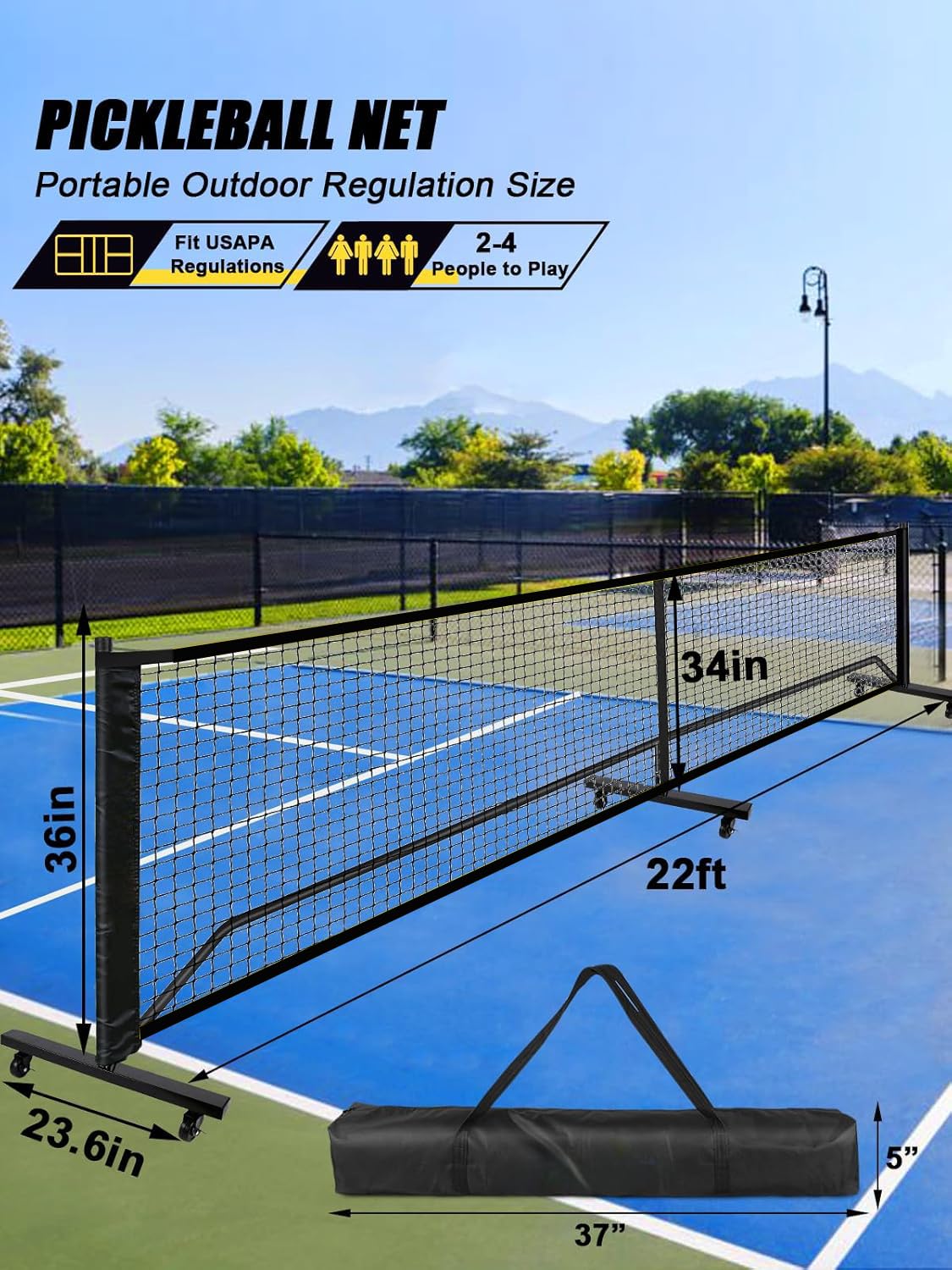 Mini Pickleball Netz 4 ft. (BlackWheel)