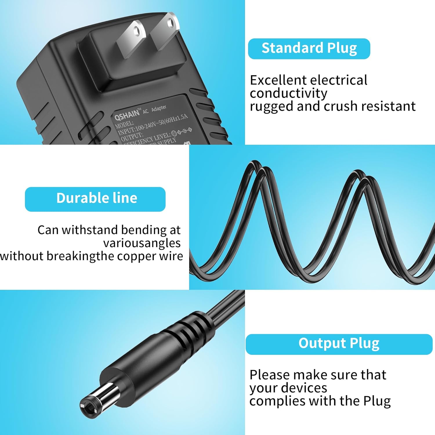 15V Charger for Turtlebox Speaker Gen 2 & Gen 3: Loud, Power Charger Compatible with Outdoor Portable Bluetooth 5.0 Audio Replacement Power Adapter - Image 6