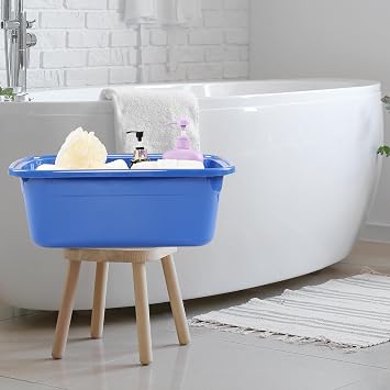 2 Pack 18 Quart Plastic Wash Basin, Rectangular Dishpan Wash Tub