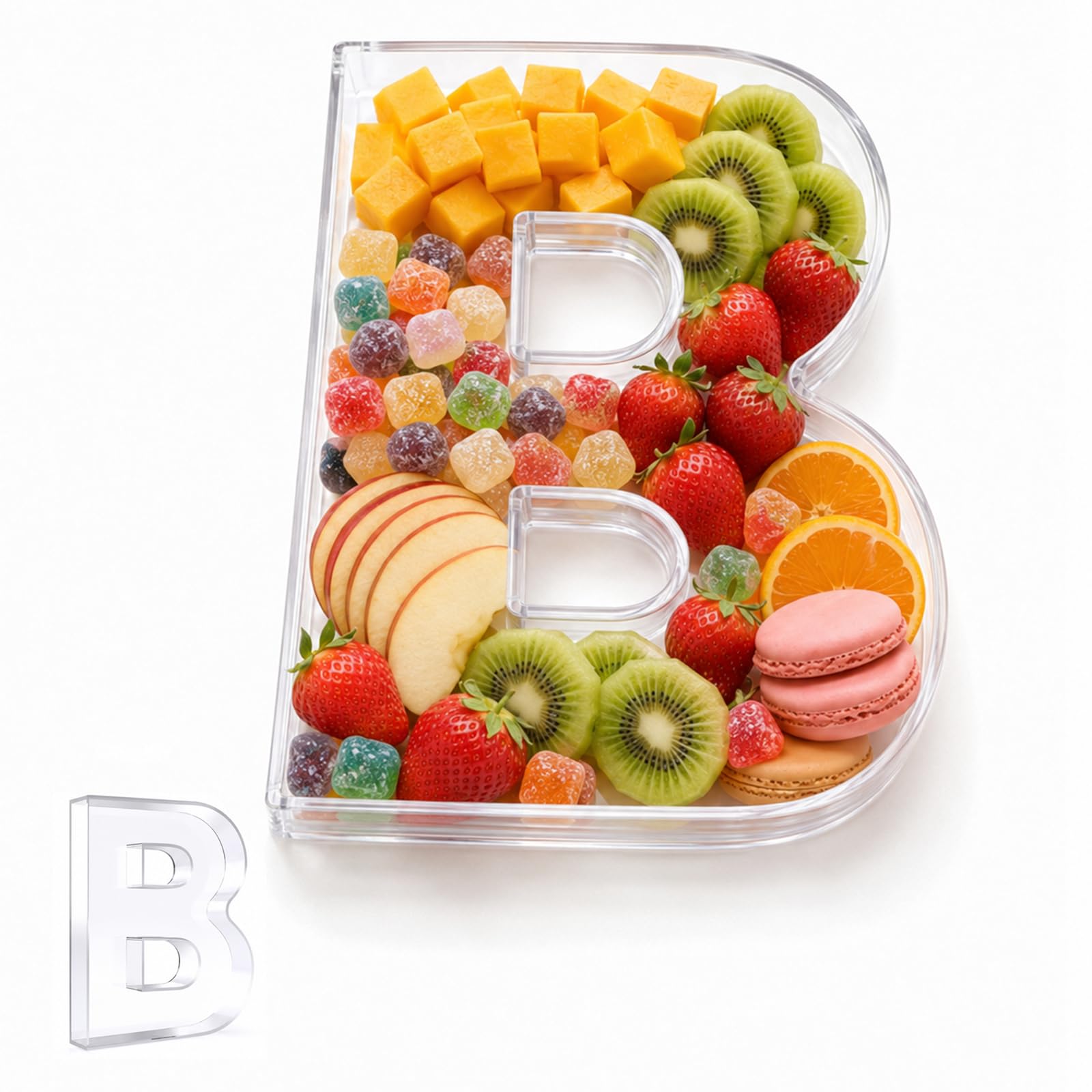 Pooqla 10" Acrylic Letter Charcuterie Tray Birthday Party Fillable Box B