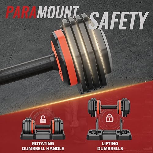 Miniatura 5 de Adjustable Dumbbells,Adjustable Dumbbell Set, 5 in 1 Free Weight Dumbbell,Fast Adjust Weight with Anti-Slip Handle and Tray for Full Body Workout