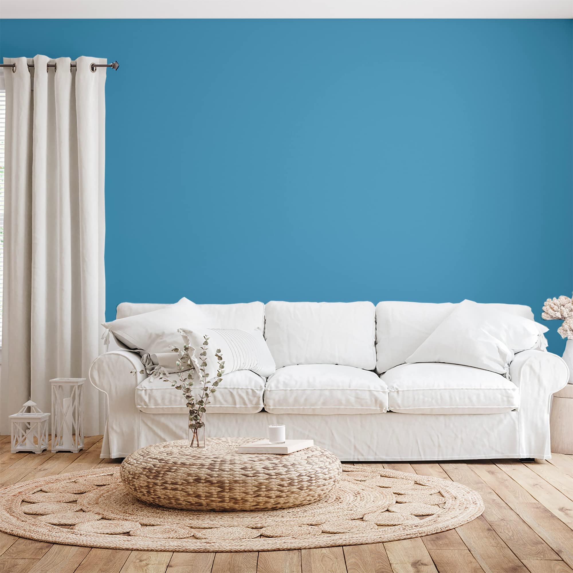 BOX DECO COULEURS Pittura murale naturale ecologica opaca aspetto interno Natura - 2,5 L, Blu Fiordo