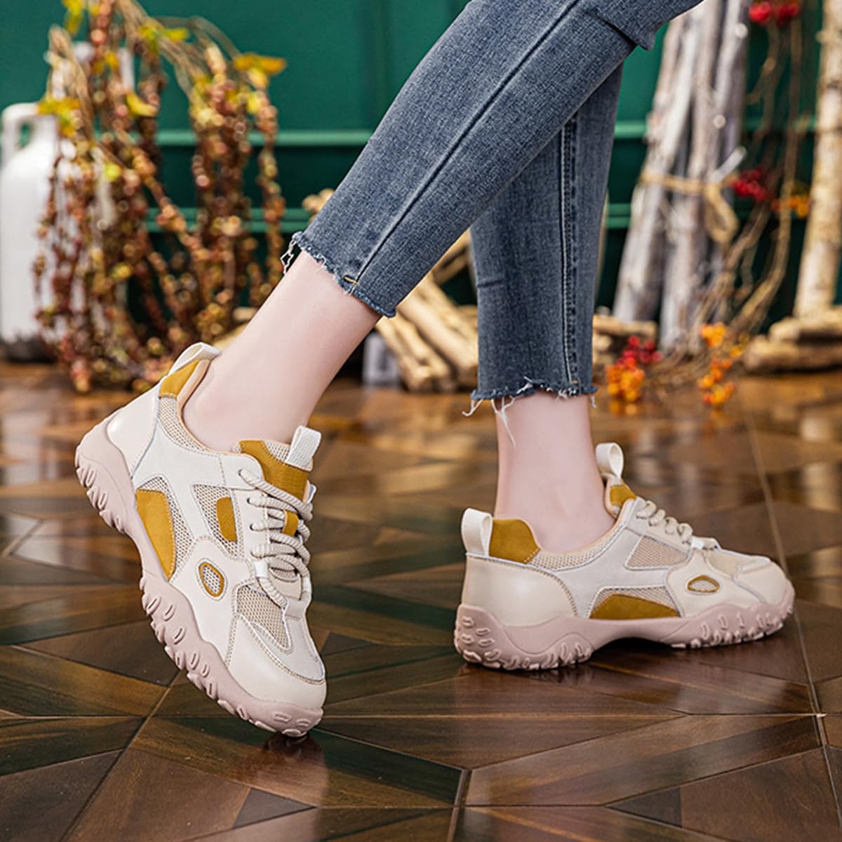 Zapatillas Mujer Punta Redonda Cordones Malla Ligeras Casuales Viaje Campus Vacaciones Caminata Exterior
