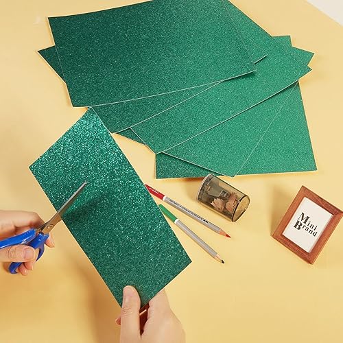 Miniatura 5 de 50 hojas de papel de cartulina con purpurina gruesa para fiestas de cumpleaños, manualidades e invitaciones (rojo verde navideño, 8 1/2 x 11