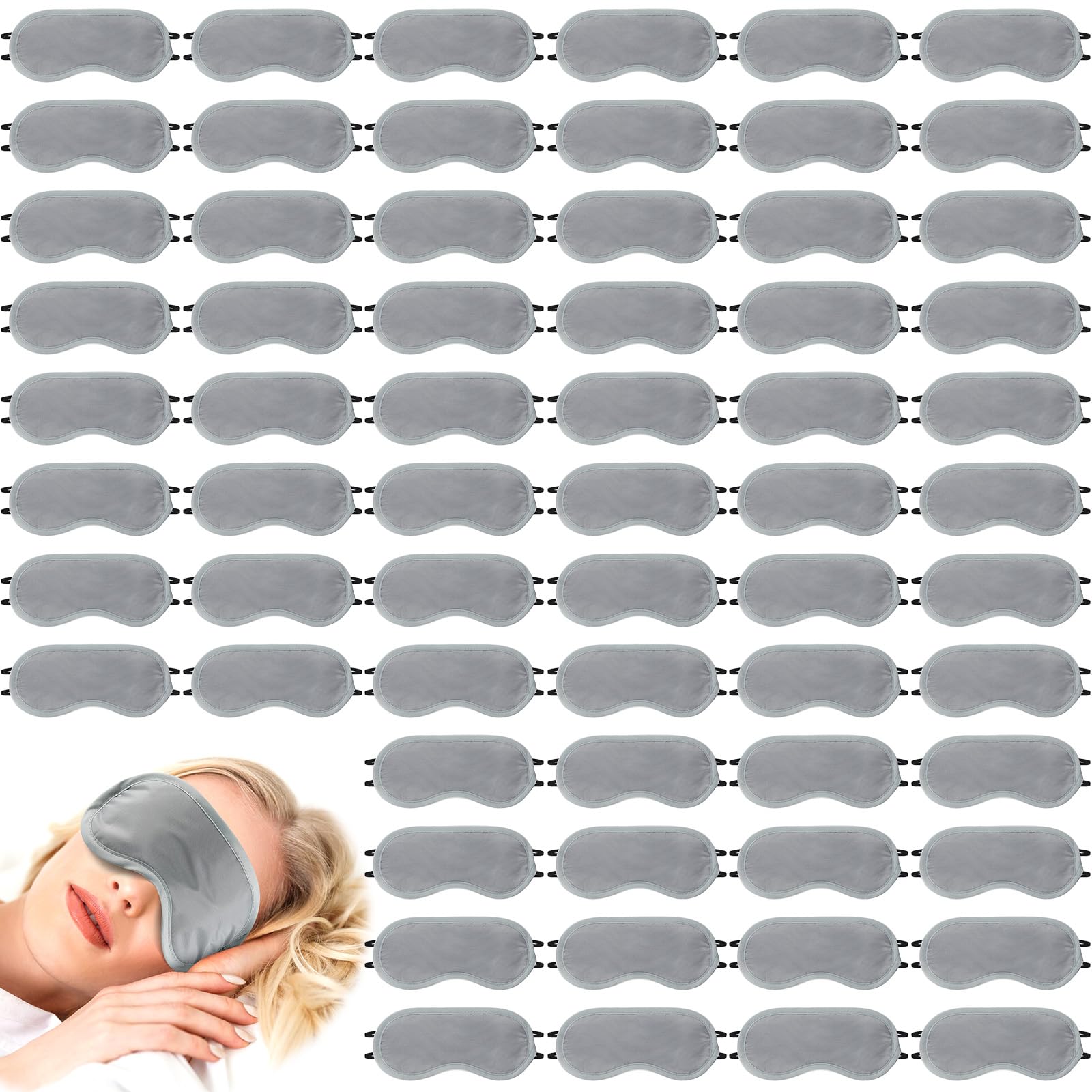 Tarpop 200 antifaz para dormir con correa ajustable para juegos, fiestas, construcción de equipos, viajes, envueltos individualmente, para mujeres y hombres (gris)