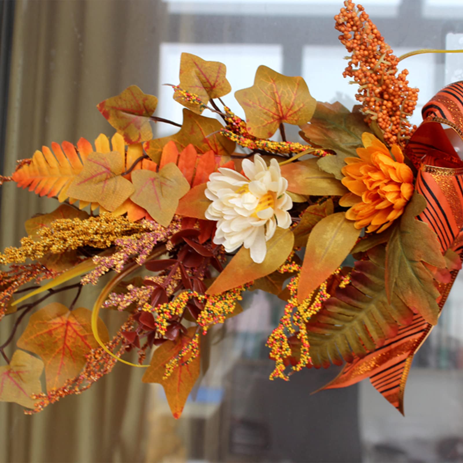 Amazon.com: Okngr Autumn Swag Thanksgiving Swag Artificial Fall  