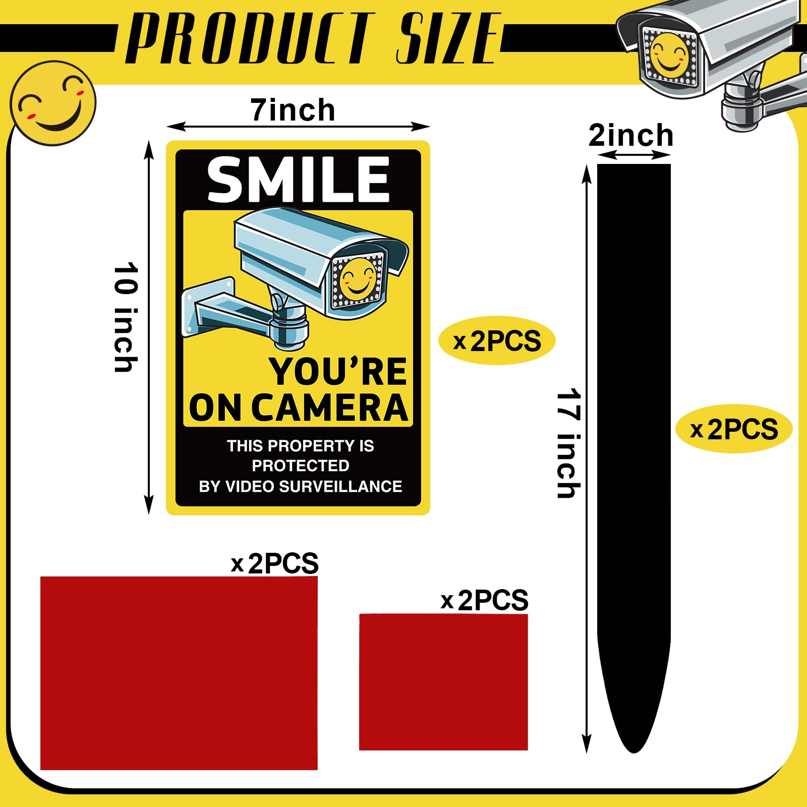 Amazon.com : Tandefio 2 Set 10 x 7 Inch Smile You're on Camera