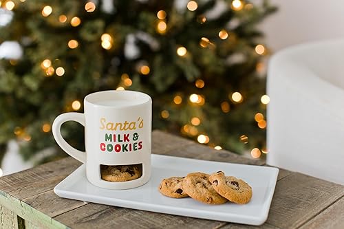 Miniatura 9 de Pearhead Taza de café de Navidad de Santa Milk & Cookies, con ranura para galletas, decoración del hogar, apta para microondas y lavavajillas, taza