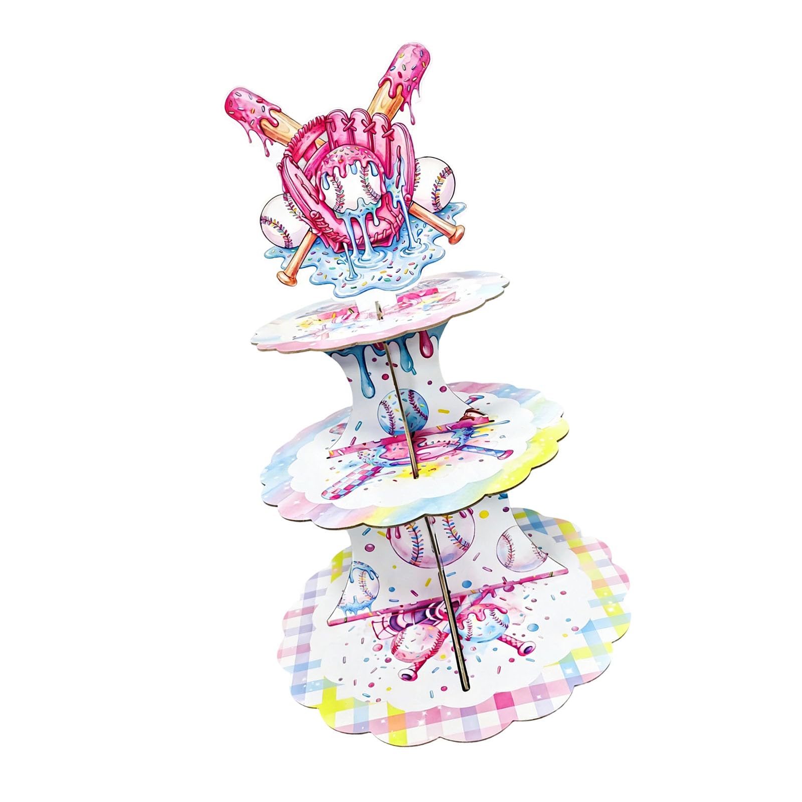Premium Thick Cardboard Dessert Display with Sports Factors Suitable for 24 Sweets Arrangement Cookie Tower Stand