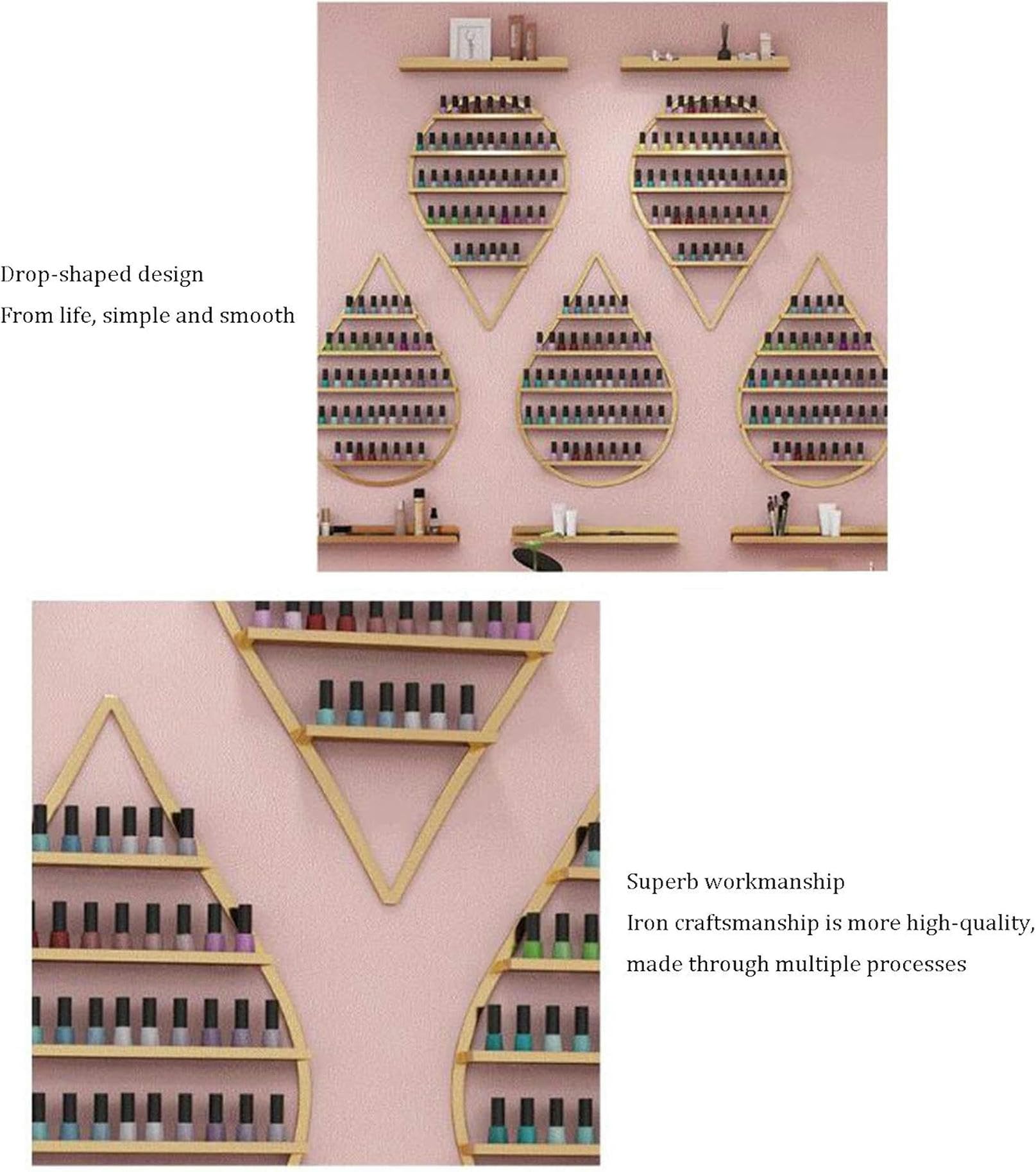 Organizador de esmaltes de uñas de Metal para Montaje en Pared, Caja de Almacenamiento de frascos de Esmalte de uñas de 5 Niveles, Adecuado para Salones de manicura, y Que también se Puede u
