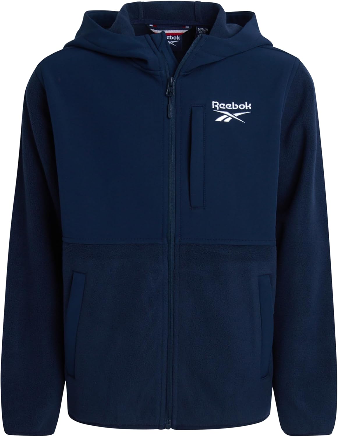 Reebok Boys Fleece Jacket - Weather Resistant Polar Fleece Lined Full Zip Boys Winter Coat - Cozy Hooded Kids Winter Jacket