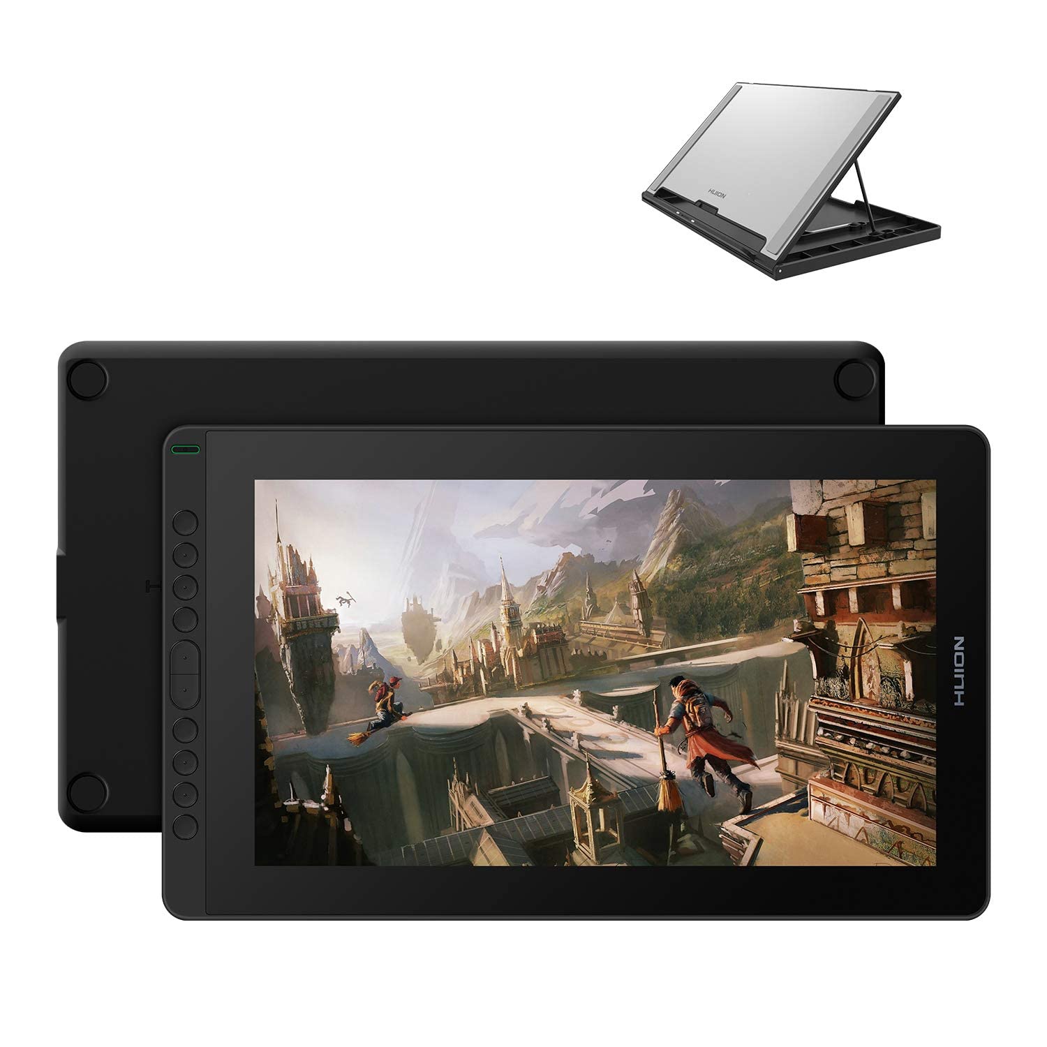 2021 HUION KAMVAS 16 Black Graphics Drawing Tablet and Huion ST300 Adjustable Drawing Tablet Stand