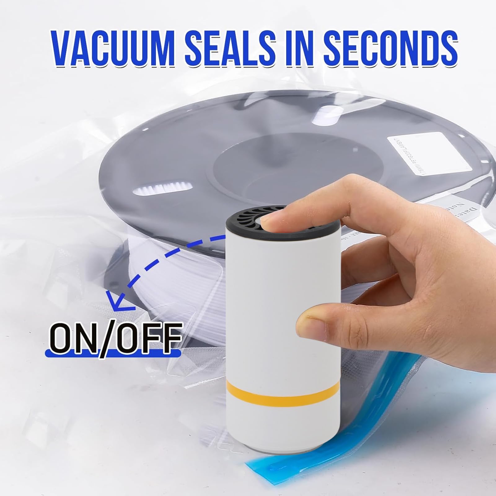 Electric Air Pump, Portable Automatic Vacuum Pump Rechargeable Battery Powered, Electric Vacuum Compression Pump for Vacuum Storage Bags, 3D Printer Filament Storage Bag