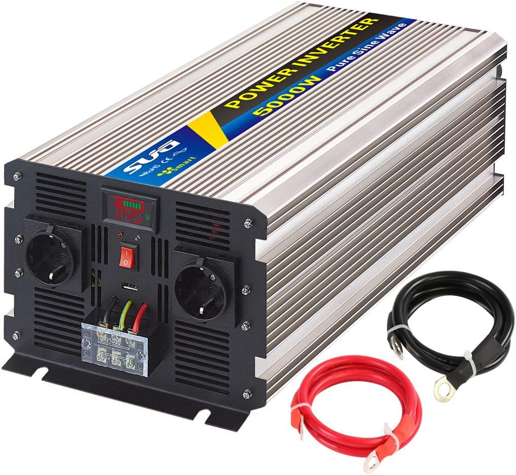 Sug 5000w (peak 10000w) power inverter 24v dc to 230v ac pure sine wave with Led diaplay