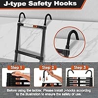 Vista 5 de Soctone - Escalera telescópica, escalera de extensión ligera de aluminio, 12.5 pies, 2 estabilizadores triangulares, capacidad máxima de 330 libras