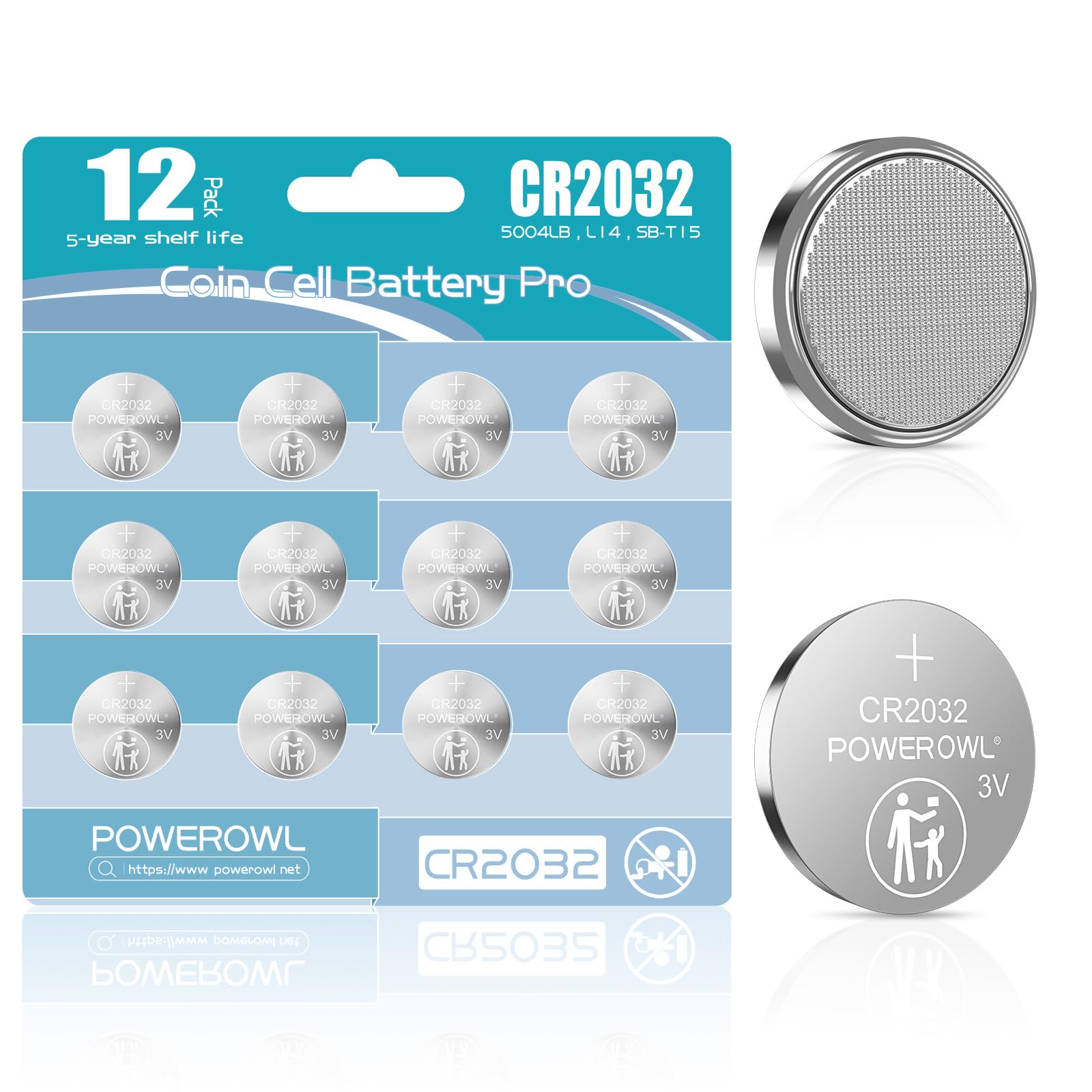 Pilas CR2032, POWEROWL Pilas de Botón de Litio CR2032 de 3V para Dispositivos El