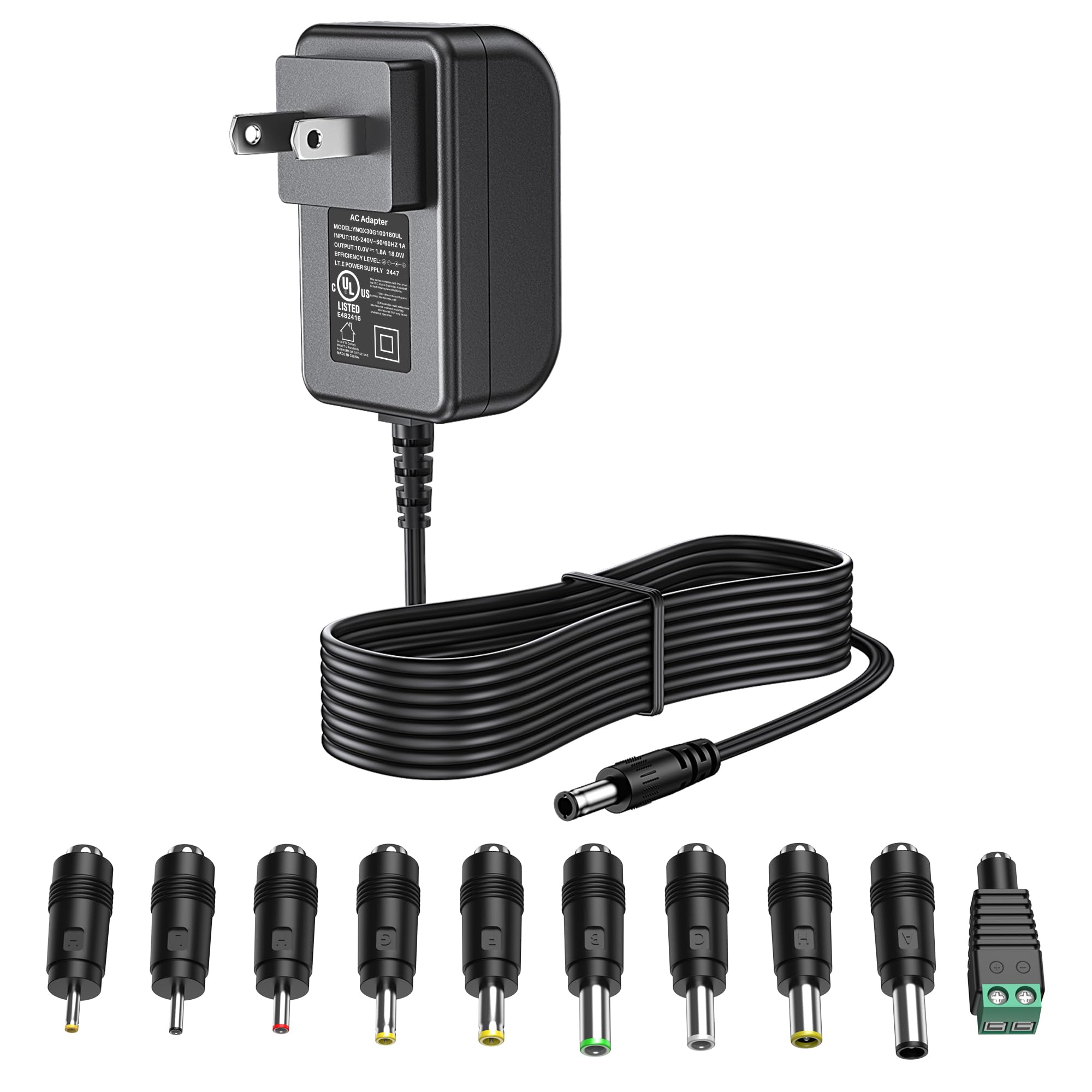 Amazon.com: DONYOIE 10V 1.8A 1.5A 1A Power Supply 10 Volt Charger