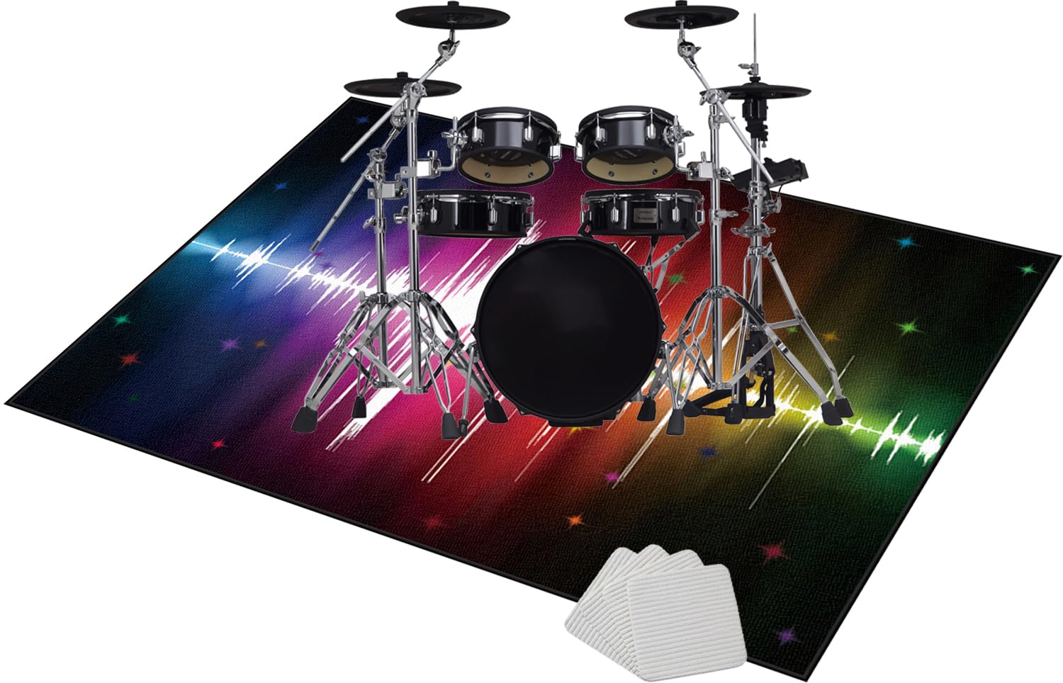 Schlagzeug Teppich Drum Teppich Schallschutzmatte Schlagzeugteppich Schallschutz Teppich Drum Rug Drum Matte Drumteppich Musikinstrumentenmatte Drum-Matten-Teppich Schalldicht Teppiche 200 x 180 cm