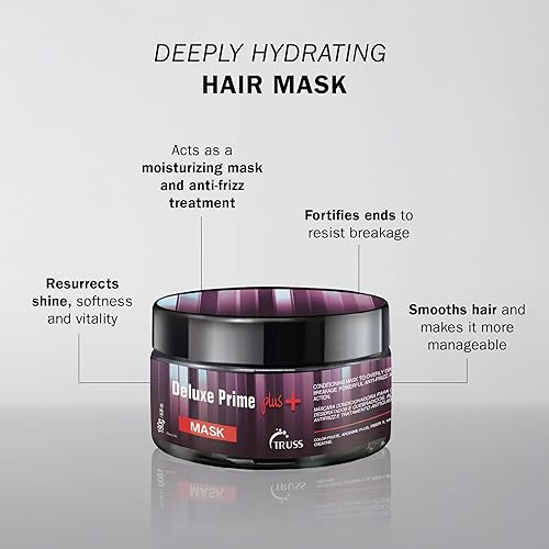 Miniatura 2 de TRUSS Deluxe Prime + Mascarilla para el cabello, antiencrespamiento, mascarilla hidratante para cabello quebradizo y decolorado, potente brillo y