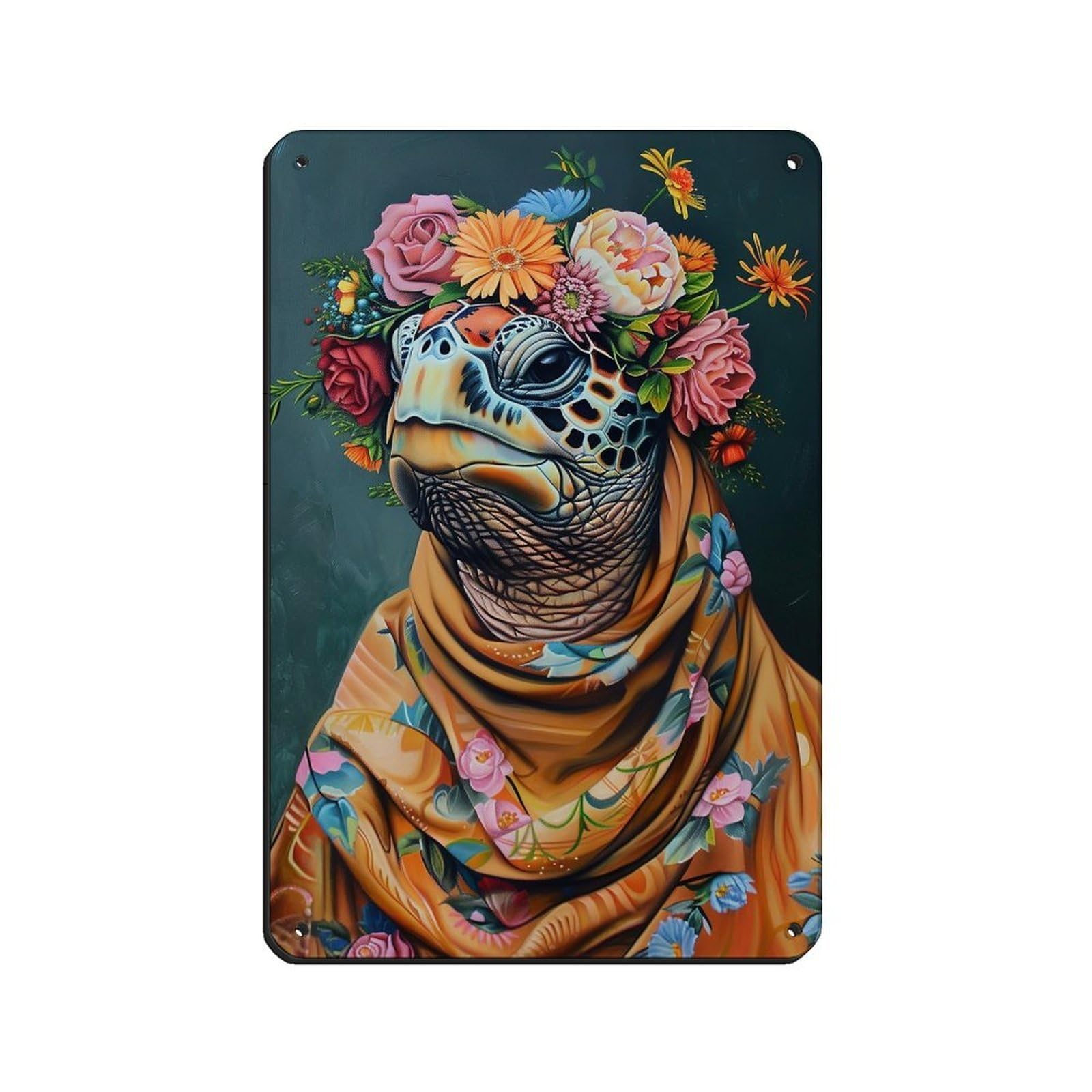 Matisse Flower Turtle Poster Retro Poster Metal Tin Sign Chic Art Retro Iron Painting Bar People Cave Cafe Family Garage Poster Wall Decoration 8x12inch(20x30cm)
