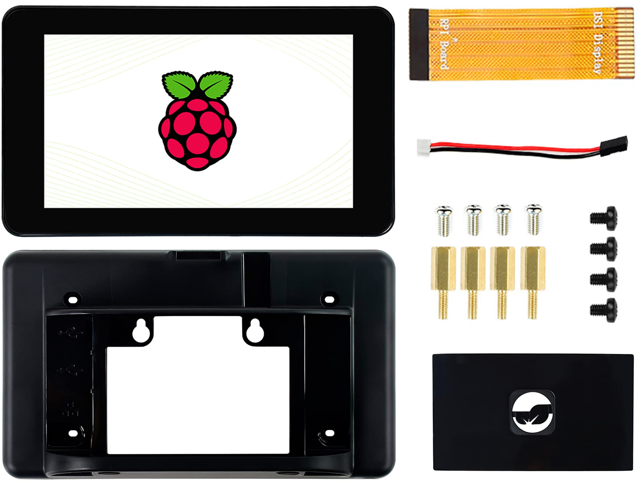 waveshare 7inch DSI LCD with Case for Raspberry Pi 4 Model B, 800×480 TFT Capacitive Touchscreen Monitor Support Ubuntu/Kali / WIN10 IoT