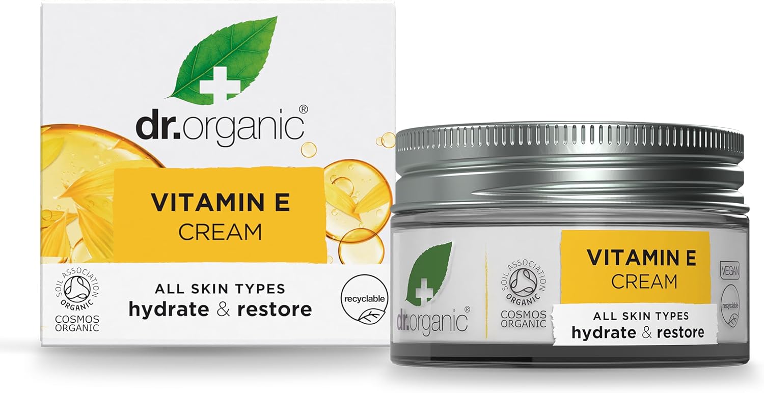 Dr Natural Vitamin E Cream, Hydrating, All Pores and skin Varieties, Mens, Womens, Pure, Vegan, Cruelty-Free, Paraben & SLS-Free, Plastic Free, Natural, 50ml, Packaging might fluctuate