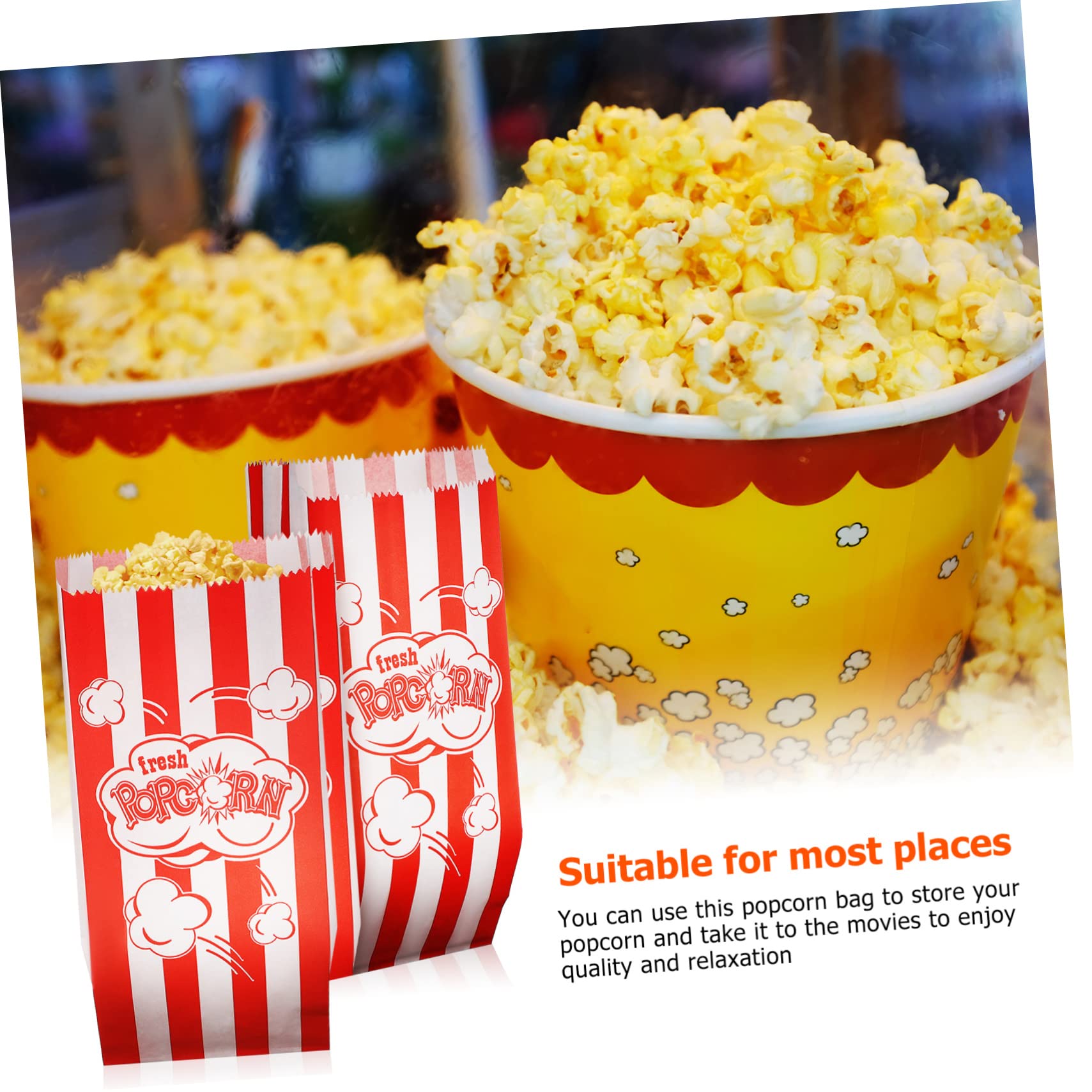 Sacchetti Popcorn A Cono - 100 Pezzi In Carta Per Cinema Home E Feste - Foto 4