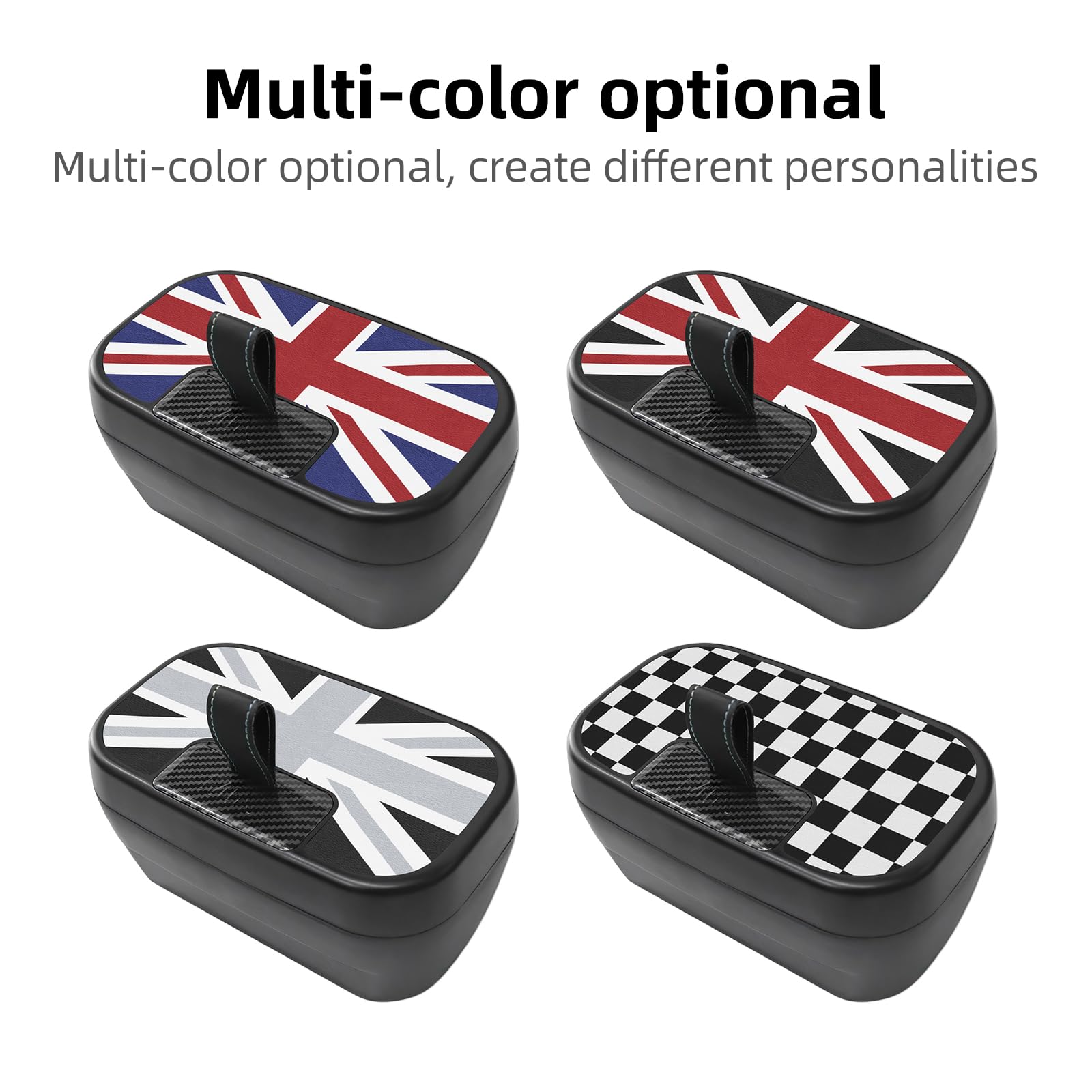 Mittelkonsole Aufbewahrungsbox Armlehne Organizer Tray für Mini Cooper S F65 F66 2024 2025 Automatikgetriebe Zubehör Ablagefach in der Mittelkonsole Mini Zubehör (Schwarz Weiß)